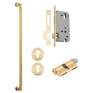 Brunswick Pull Handle 600mm Entrance Kit w Separate High Security Lock Brushed Gold PVD by Iver, a Door Hardware for sale on Style Sourcebook