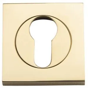 Escutcheon Euro Sq Concealed Fix Pair PB D52xP10mm by Iver, a Door Hardware for sale on Style Sourcebook