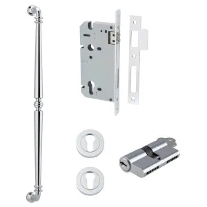 Sarlat Pull Handle 600mm Entrance Kit w Separate High Security Lock Polished Chrome by Iver, a Door Hardware for sale on Style Sourcebook