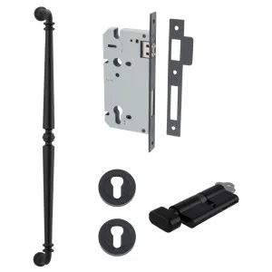 Sarlat Pull Handle 600mm Entrance Kit w Separate High Security Lock Matt Black by Iver, a Door Hardware for sale on Style Sourcebook