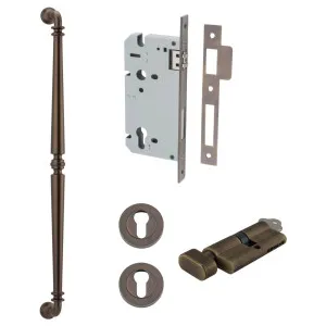 Sarlat Pull Handle 600mm Entrance Kit w Separate High Security Lock Signature Brass by Iver, a Door Hardware for sale on Style Sourcebook