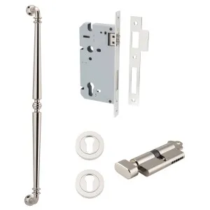 Sarlat Pull Handle 600mm Entrance Kit w Separate High Security Lock Polished Nickel by Iver, a Door Hardware for sale on Style Sourcebook