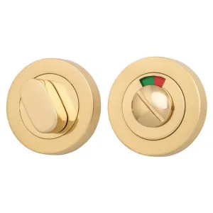 Privacy Turn With Indicator Round Polished Brass by Iver, a Door Hardware for sale on Style Sourcebook
