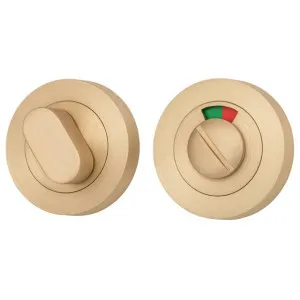 Privacy Turn With Indicator Round Brushed Brass by Iver, a Door Hardware for sale on Style Sourcebook