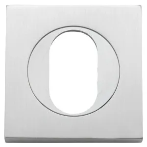 Oval Escutcheon Square Brushed Chrome by Iver, a Door Hardware for sale on Style Sourcebook