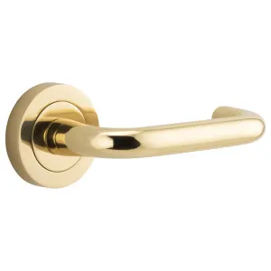 Oslo Lever Round Rose Polished Brass by Iver, a Door Hardware for sale on Style Sourcebook