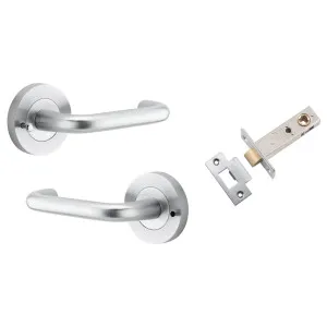 Oslo Lever Round Rose (Inbuilt Privacy) Brushed Chrome by Iver, a Door Hardware for sale on Style Sourcebook