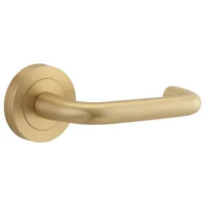 Oslo Lever Round Rose Brushed Brass by Iver, a Door Hardware for sale on Style Sourcebook