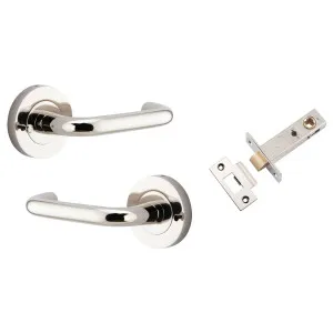 Oslo Lever Round Rose (Inbuilt Privacy) Polished Nickel by Iver, a Door Hardware for sale on Style Sourcebook