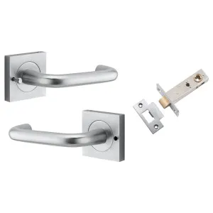 Oslo Lever Square Rose (Inbuilt Privacy) Brushed Chrome by Iver, a Door Hardware for sale on Style Sourcebook