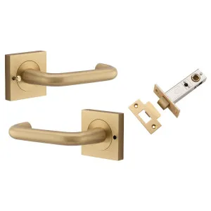 Oslo Lever Square Rose (Inbuilt Privacy) Brushed Brass by Iver, a Door Hardware for sale on Style Sourcebook