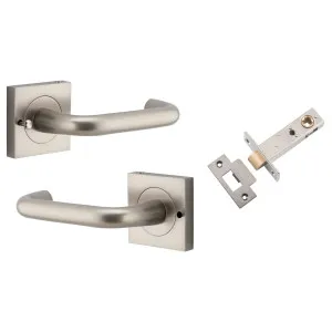 Oslo Lever Square Rose (Inbuilt Privacy) Satin Nickel by Iver, a Door Hardware for sale on Style Sourcebook