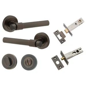 Helsinki Lever Round Rose Privacy Kit with Separate Privacy Turn Signature Brass by Iver, a Door Hardware for sale on Style Sourcebook