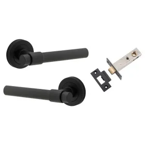 Helsinki Lever Round Rose Passage Kit Matt Black by Iver, a Door Hardware for sale on Style Sourcebook