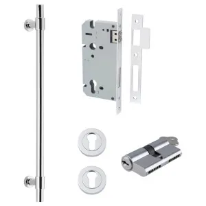 Helsinki Pull Handle 450mm Entrance Kit w Separare High Security Lock Polished Chrome by Iver, a Door Hardware for sale on Style Sourcebook