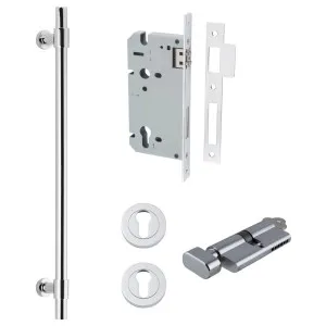 Helsinki Pull Handle 450mm Entrance Kit w Separare High Security Lock Polished Chrome by Iver, a Door Hardware for sale on Style Sourcebook