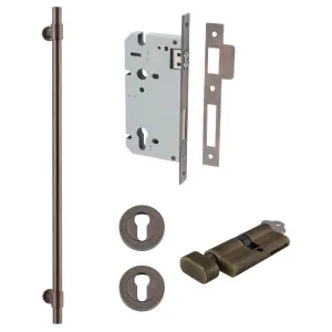 Helsinki Pull Handle 600mm Entrance Kit w Separare High Security Lock Signature Brass by Iver, a Door Hardware for sale on Style Sourcebook