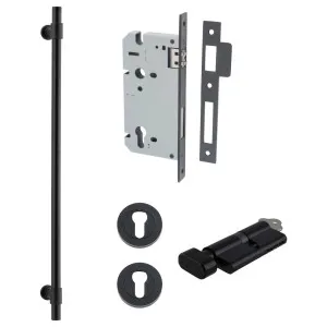 Helsinki Pull Handle 600mm Entrance Kit w Separare High Security Lock Matt Black by Iver, a Door Hardware for sale on Style Sourcebook