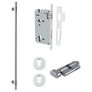 Helsinki Pull Handle 600mm Entrance Kit w Separare High Security Lock Polished Chrome by Iver, a Door Hardware for sale on Style Sourcebook