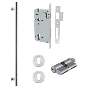 Helsinki Pull Handle 600mm Entrance Kit w Separare High Security Lock Brushed Chrome by Iver, a Door Hardware for sale on Style Sourcebook