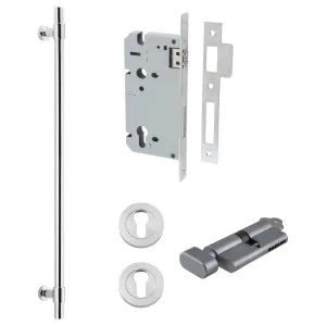 Helsinki Pull Handle 600mm Entrance Kit w Separare High Security Lock Brushed Chrome by Iver, a Door Hardware for sale on Style Sourcebook