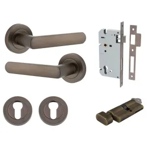 Osaka Lever Round Rose Entrance Kit w Separate High Security Lock Signature Brass by Iver, a Door Hardware for sale on Style Sourcebook