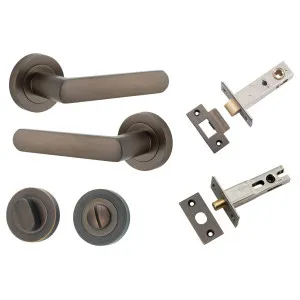 Osaka Lever Round Rose Privacy Kit w Separate Privacy Turn Signature Brass by Iver, a Door Hardware for sale on Style Sourcebook