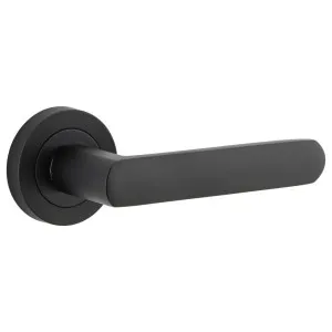 Osaka Lever Round Rose Matt Black by Iver, a Door Hardware for sale on Style Sourcebook