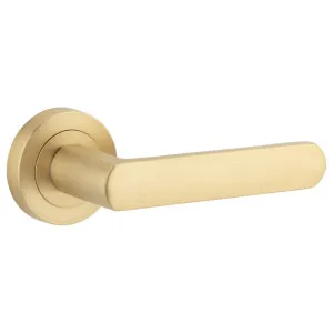 Osaka Lever Round Rose Brushed Brass by Iver, a Door Hardware for sale on Style Sourcebook