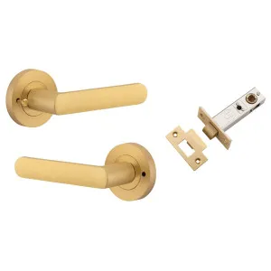 Osaka Lever Round Rose (Inbuilt Privacy) Brushed Brass by Iver, a Door Hardware for sale on Style Sourcebook