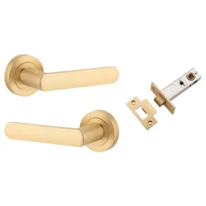 Osaka Lever Round Rose Passage Kit Brushed Brass by Iver, a Door Hardware for sale on Style Sourcebook