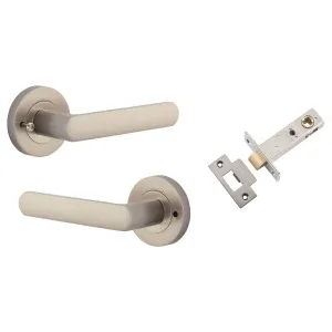 Osaka Lever Round Rose (Inbuilt Privacy) Satin Nickel by Iver, a Door Hardware for sale on Style Sourcebook