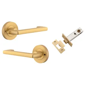 Baltimore Return Lever Round Rose (Inbuilt Privacy) Brushed Brass by Iver, a Door Hardware for sale on Style Sourcebook