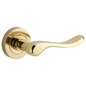 Stirling Lever Polished Brass Round Rose by Iver, a Door Hardware for sale on Style Sourcebook