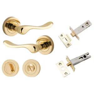 Stirling Lever Round Rose Privacy Kit w Separate Privacy Turn Polished Brass by Iver, a Door Hardware for sale on Style Sourcebook