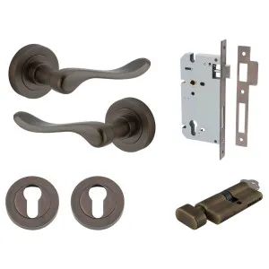Stirling Lever Round Rose Entrance Kit w Separate High Security Lock Signature Brass by Iver, a Door Hardware for sale on Style Sourcebook