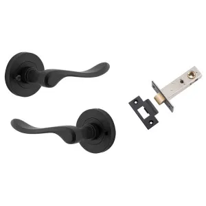 Stirling Lever Round Rose (Inbuilt Privacy) Matt Black by Iver, a Door Hardware for sale on Style Sourcebook