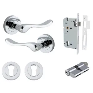 Stirling Lever Round Rose Entrance Kit w Separate High Security Lock Polished Chrome by Iver, a Door Hardware for sale on Style Sourcebook