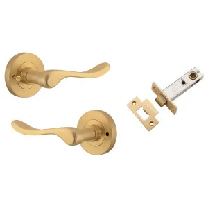 Stirling Lever Round Rose (Inbuilt Privacy) Brushed Brass by Iver, a Door Hardware for sale on Style Sourcebook