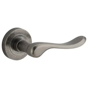 Stirling Lever Round Rose Distressed Nickel by Iver, a Door Hardware for sale on Style Sourcebook