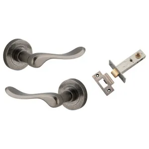 Stirling Lever Round Rose Passage Kit Distressed Nickel by Iver, a Door Hardware for sale on Style Sourcebook