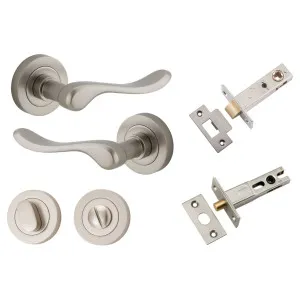 Stirling Lever Round Rose Privacy Kit w Separate Privacy Turn Satin Nickel by Iver, a Door Hardware for sale on Style Sourcebook