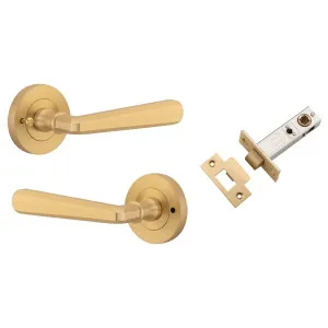 Copenhagen Lever Round Rose (Inbuilt Privacy) Brushed Brass by Iver, a Door Hardware for sale on Style Sourcebook