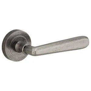 Copenhagen Lever Round Rose Distressed Nickel by Iver, a Door Hardware for sale on Style Sourcebook