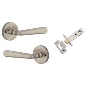 Copenhagen Lever Round Rose (Inbuilt Privacy) Satin Nickel by Iver, a Door Hardware for sale on Style Sourcebook
