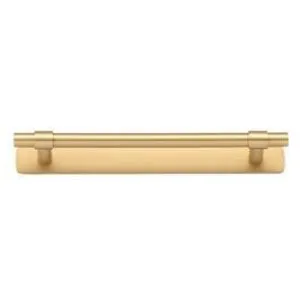 Helsinki Cabinet Pull with Backplate CTC160mm Brushed Brass by Iver, a Cabinet Hardware for sale on Style Sourcebook