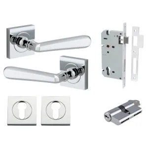 Copenhagen Lever Square Rose Entrance Kit w Separate High Security Lock Polished Chrome by Iver, a Door Hardware for sale on Style Sourcebook