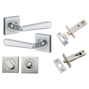 Copenhagen Lever Square Rose Privacy Kit w Separate Privacy Turn Brushed Chrome by Iver, a Door Hardware for sale on Style Sourcebook