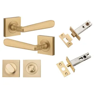 Copenhagen Lever Square Rose Privacy Kit w Separate Privacy Turn Brushed Brass by Iver, a Door Hardware for sale on Style Sourcebook