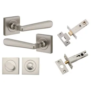Copenhagen Lever Square Rose Privacy Kit w Separate Privacy Turn Satin Nickel by Iver, a Door Hardware for sale on Style Sourcebook